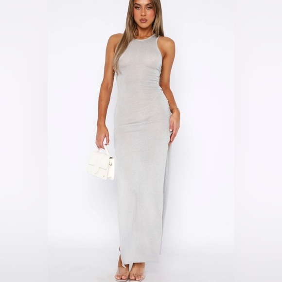 UNDER THE MOONLIGHT SILVER MAXI DRESS - WHITEFOX 🩶 - Picture 3 of 4